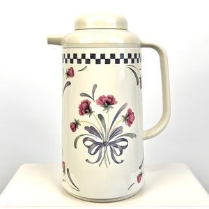 Lenox Poppies On Blue plastic thermos/carafe and lid.